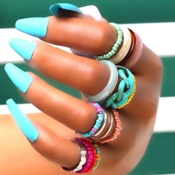 Colorful Chunky Resin Ring 17 Pieces - Picture 2 of 5